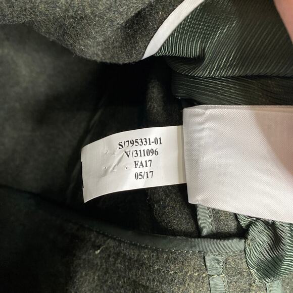 BANANA REPUBLIC Italian Melton Wool-Blend Peplum-Hem Coat Military Size XS - Picture 8 of 9